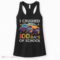 I Crushed 100 Days Of School Monster Truck 100th Boy Women's Tank Top thumb 0