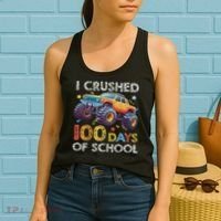 I Crushed 100 Days Of School Monster Truck 100th Boy Women's Tank Top thumb 2