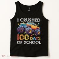 I Crushed 100 Days Of School Monster Truck 100th Boy Tank Top thumb 2