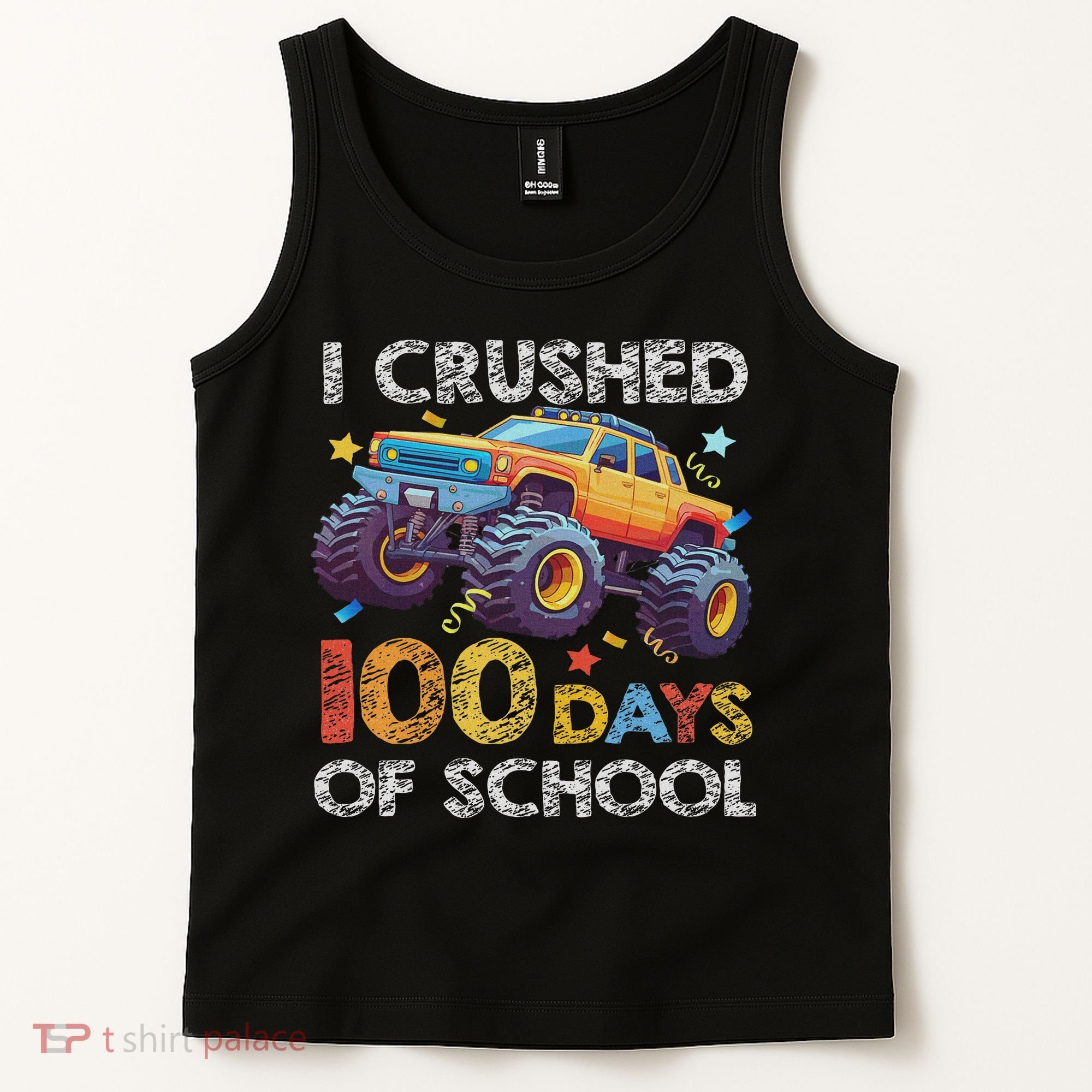 I Crushed 100 Days Of School Monster Truck 100th Boy Tank Top
