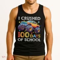 I Crushed 100 Days Of School Monster Truck 100th Boy Tank Top thumb 3