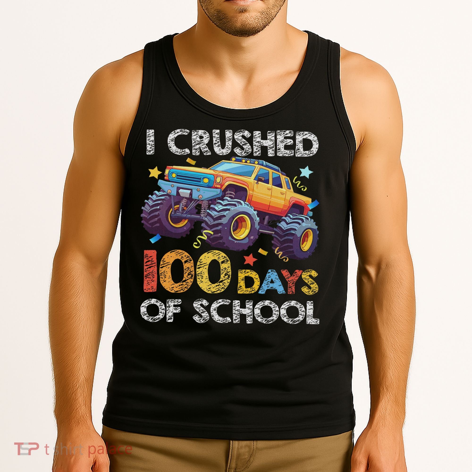 I Crushed 100 Days Of School Monster Truck 100th Boy Tank Top