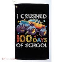 I Crushed 100 Days Of School Monster Truck 100th Boy Golf Towel thumb 0