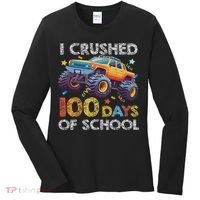 I Crushed 100 Days Of School Monster Truck 100th Boy Women's Long Sleeve Shirt thumb 0