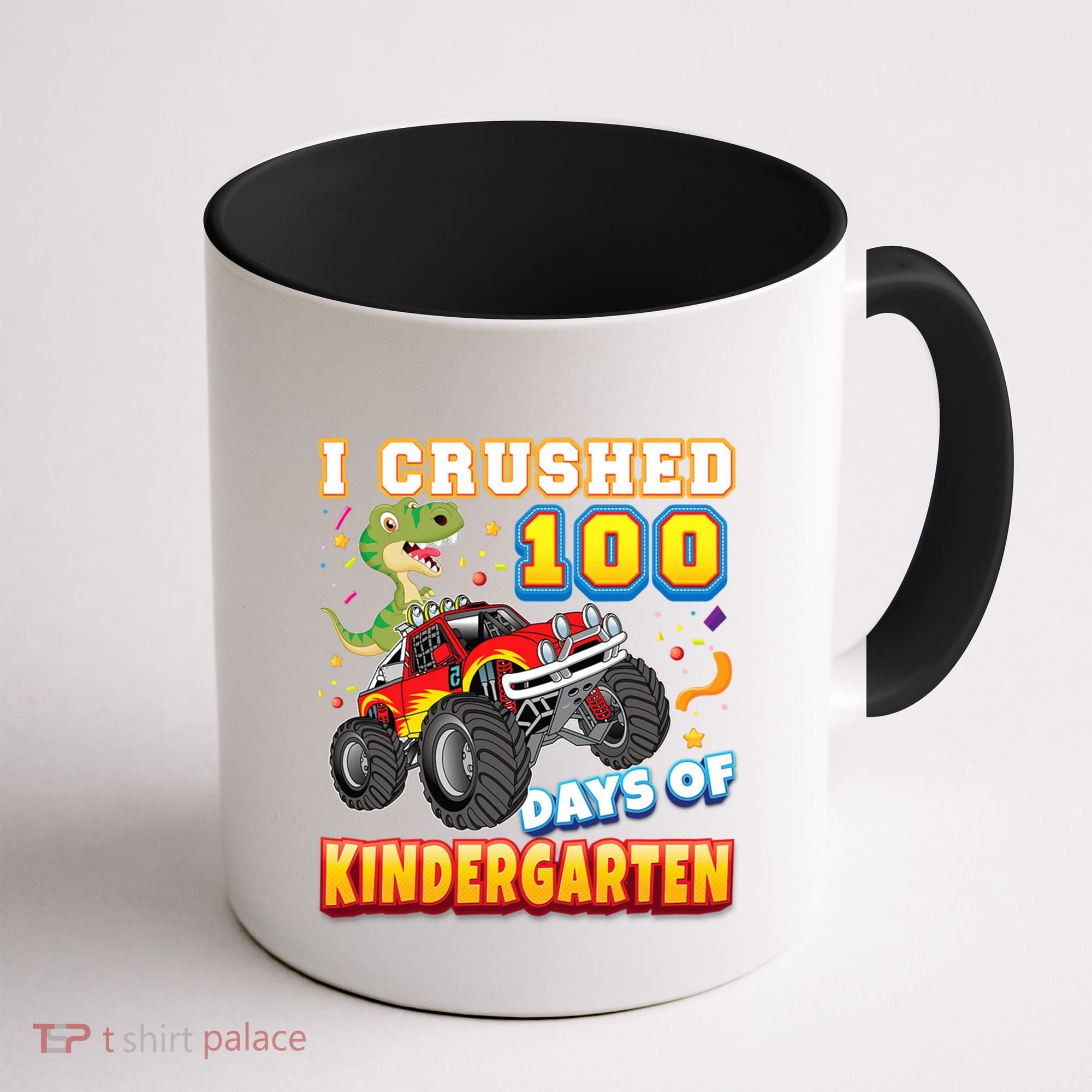 I Crushed 100 Days Of Kindergarten 100th Day School Monster Gift Coffee Mug