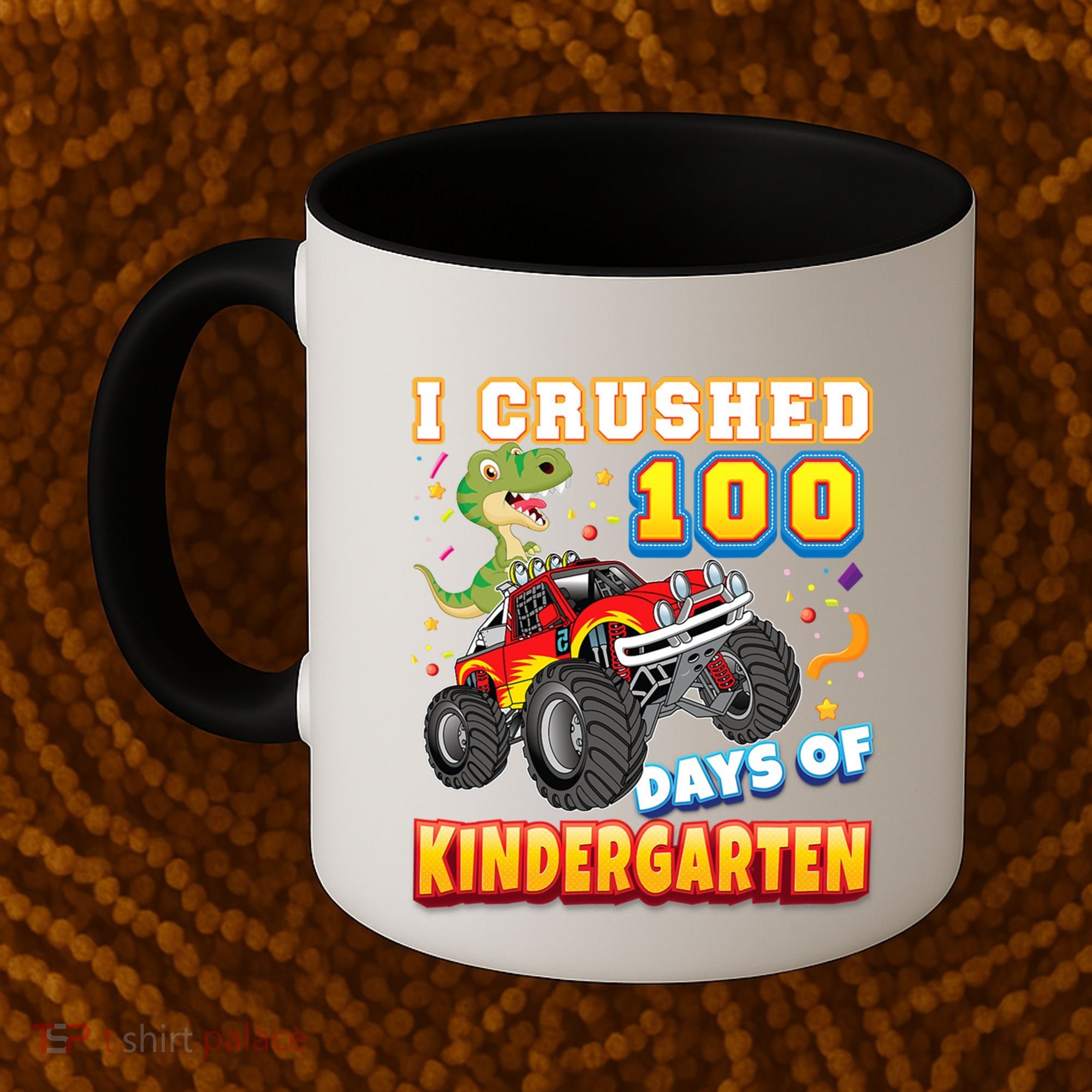 I Crushed 100 Days Of Kindergarten 100th Day School Monster Gift Coffee Mug