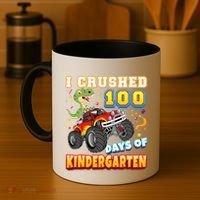 I Crushed 100 Days Of Kindergarten 100th Day School Monster Gift Coffee Mug thumb 4