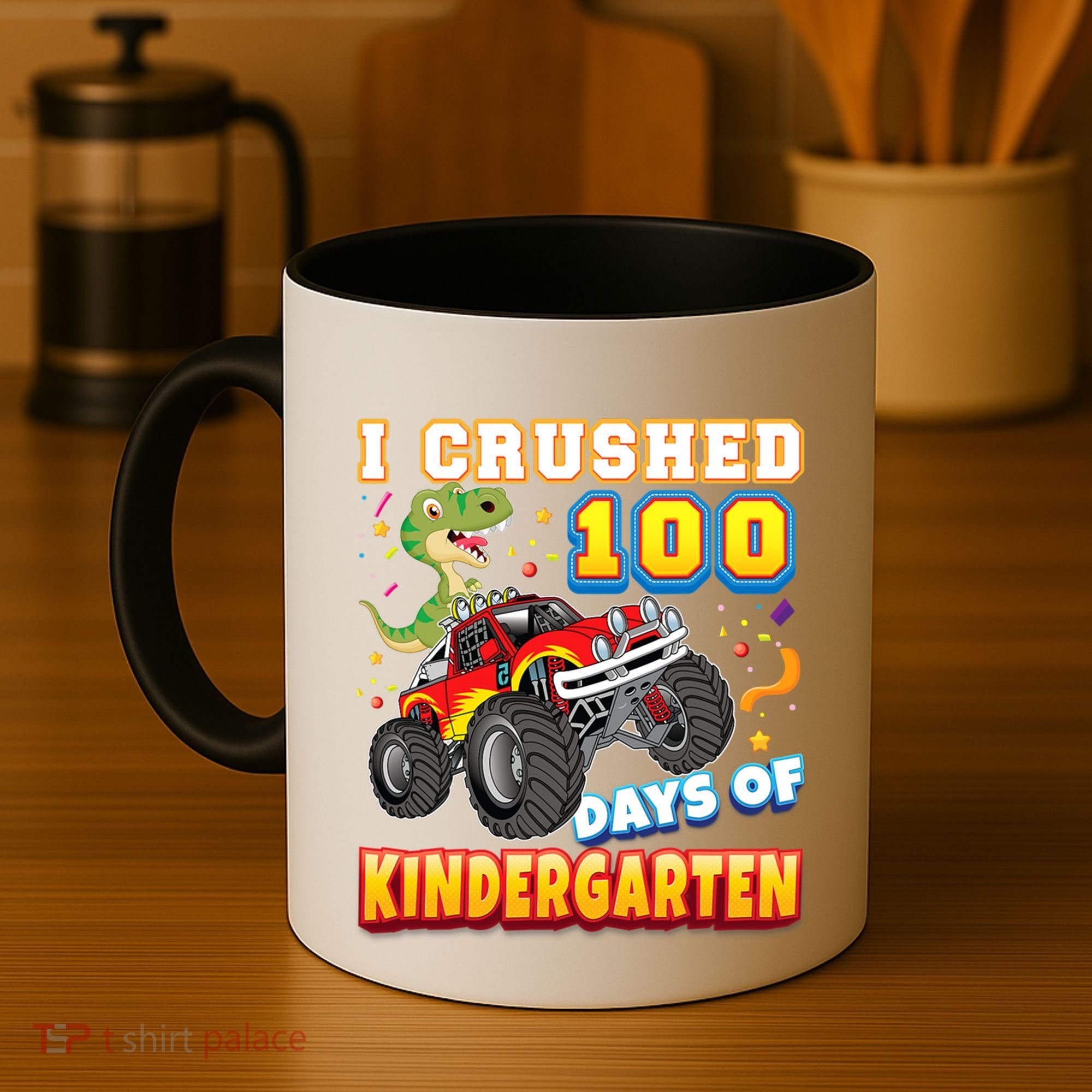 I Crushed 100 Days Of Kindergarten 100th Day School Monster Gift Coffee Mug