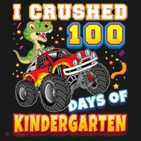 I Crushed 100 Days Of Kindergarten 100th Day School Monster Gift Women's Hoodie thumb 2