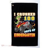 I Crushed 100 Days Of Kindergarten 100th Day School Monster Gift Golf Towel thumb 0