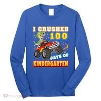I Crushed 100 Days Of Kindergarten 100th Day School Monster Gift Long Sleeve Shirt thumb 0