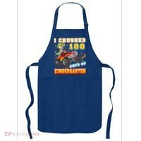 I Crushed 100 Days Of Kindergarten 100th Day School Monster Gift Apron thumb 0