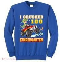 I Crushed 100 Days Of Kindergarten 100th Day School Monster Gift Sweatshirt thumb 0