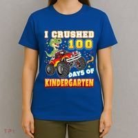 I Crushed 100 Days Of Kindergarten 100th Day School Monster Gift T-Shirt thumb 4