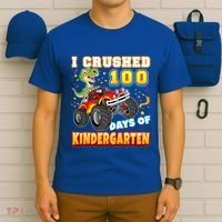 I Crushed 100 Days Of Kindergarten 100th Day School Monster Gift T-Shirt thumb 6