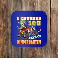 I Crushed 100 Days Of Kindergarten 100th Day School Monster Gift Coaster thumb 0