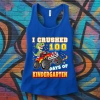 I Crushed 100 Days Of Kindergarten 100th Day School Monster Gift Women's Tank Top thumb 3