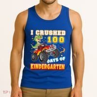 I Crushed 100 Days Of Kindergarten 100th Day School Monster Gift Tank Top thumb 3