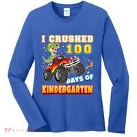 I Crushed 100 Days Of Kindergarten 100th Day School Monster Gift Women's Long Sleeve Shirt thumb 0