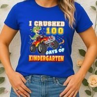 I Crushed 100 Days Of Kindergarten 100th Day School Monster Gift Women's T-Shirt thumb 2