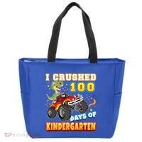 I Crushed 100 Days Of Kindergarten 100th Day School Monster Gift Tote Bag thumb 0