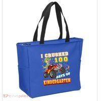 I Crushed 100 Days Of Kindergarten 100th Day School Monster Gift Tote Bag thumb 2