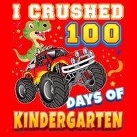 I Crushed 100 Days Of Kindergarten 100th Day School Monster Gift Santa Hat thumb 1