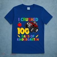 I Crushed 100 Days Of Kindergarten School Monster Truck Gift T-Shirt thumb 5