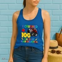 I Crushed 100 Days Of Kindergarten School Monster Truck Gift Women's Tank Top thumb 2