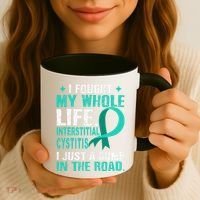 Interstitial Cystitis Awareness Teal Ribbon Support Family Coffee Mug thumb 3