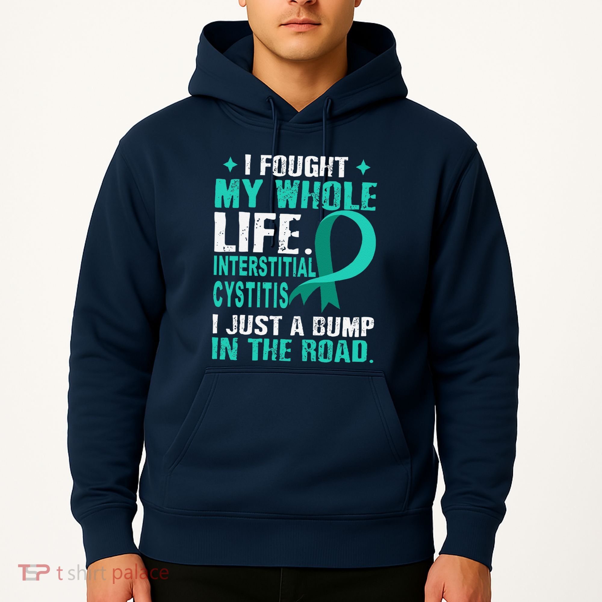 Interstitial Cystitis Awareness Teal Ribbon Support Family Hoodie