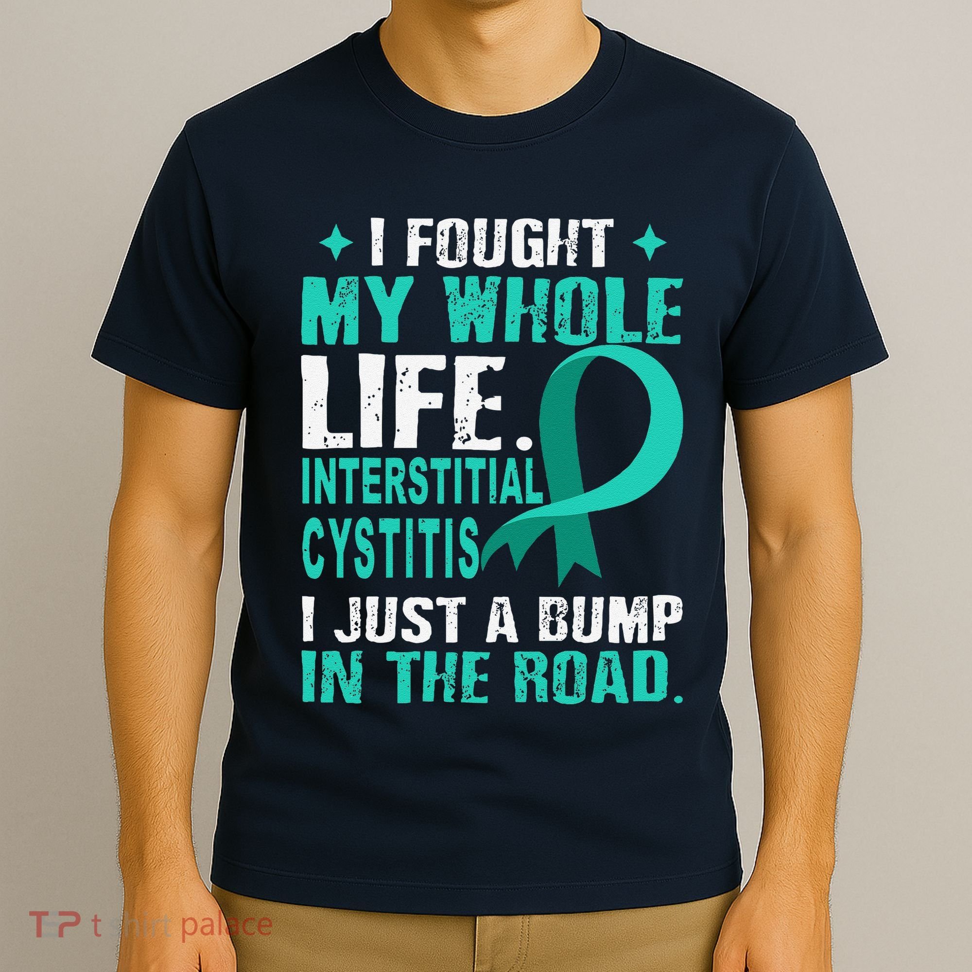 Interstitial Cystitis Awareness Teal Ribbon Support Family T-Shirt