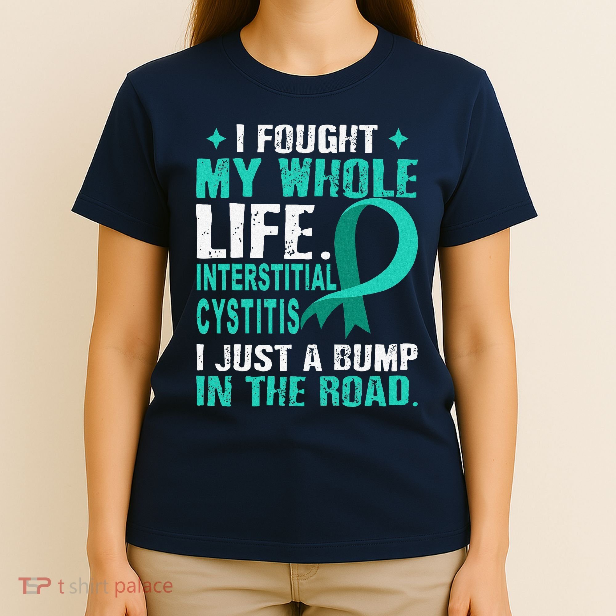 Interstitial Cystitis Awareness Teal Ribbon Support Family T-Shirt