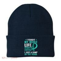 Interstitial Cystitis Awareness Teal Ribbon Support Family Beanie thumb 0