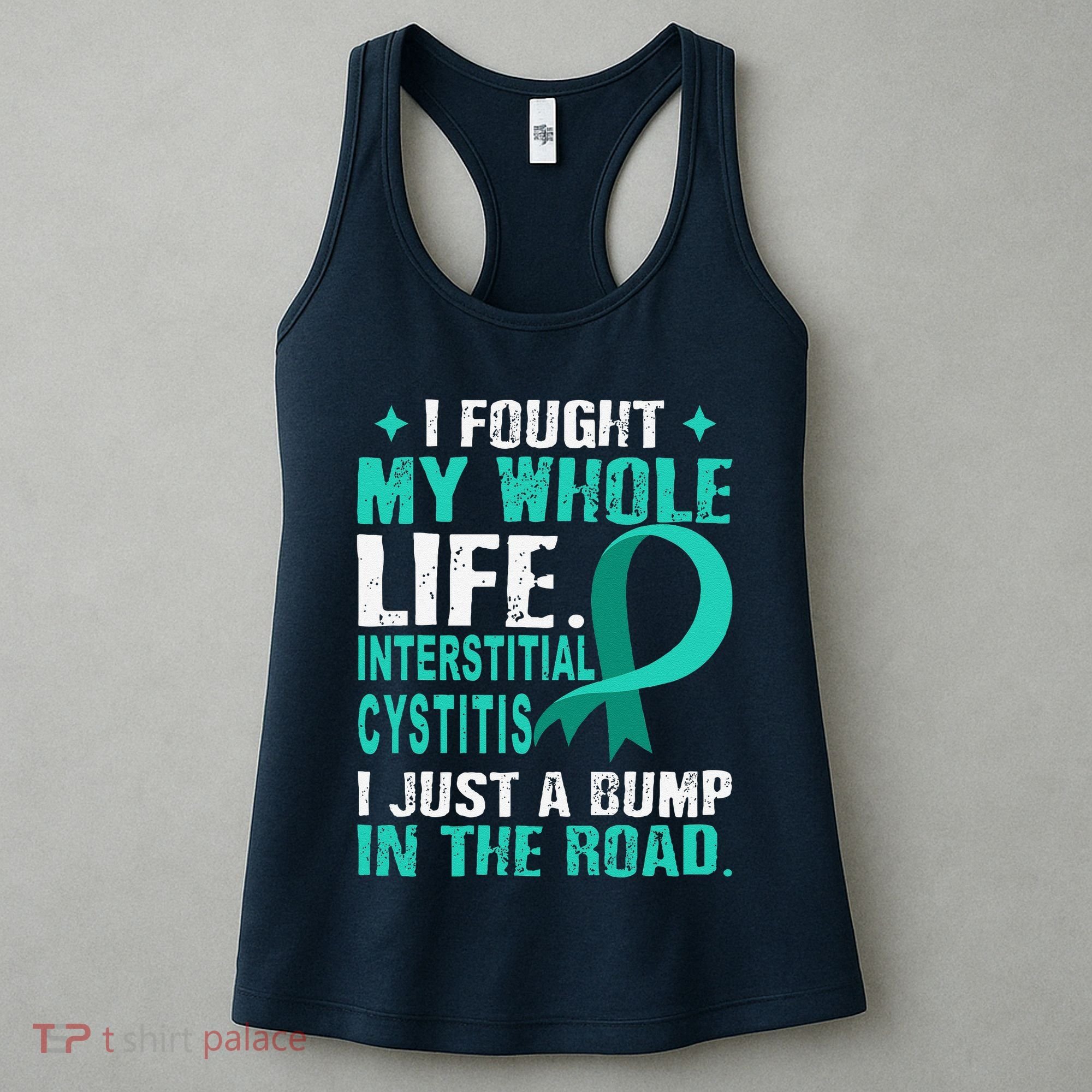 Interstitial Cystitis Awareness Teal Ribbon Support Family Women's Tank Top