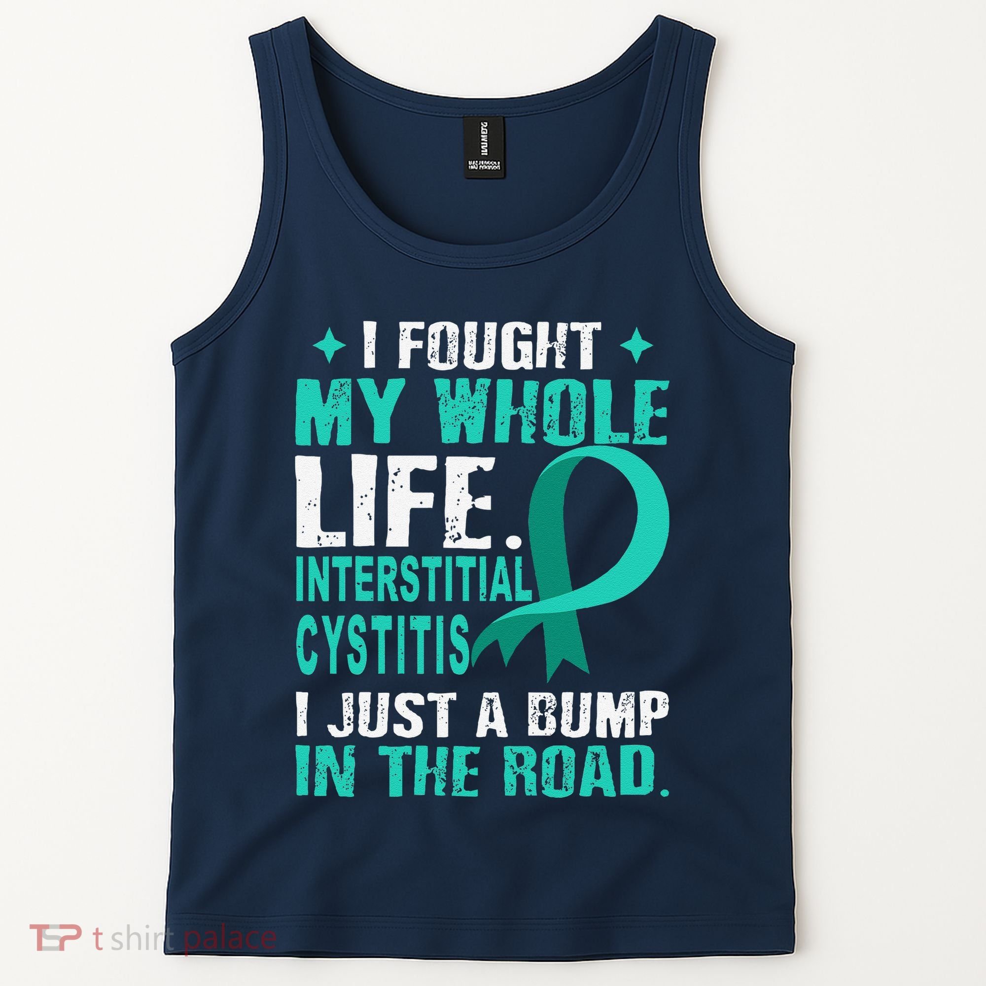 Interstitial Cystitis Awareness Teal Ribbon Support Family Tank Top