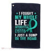 Interstitial Cystitis Awareness Teal Ribbon Support Family Golf Towel thumb 0