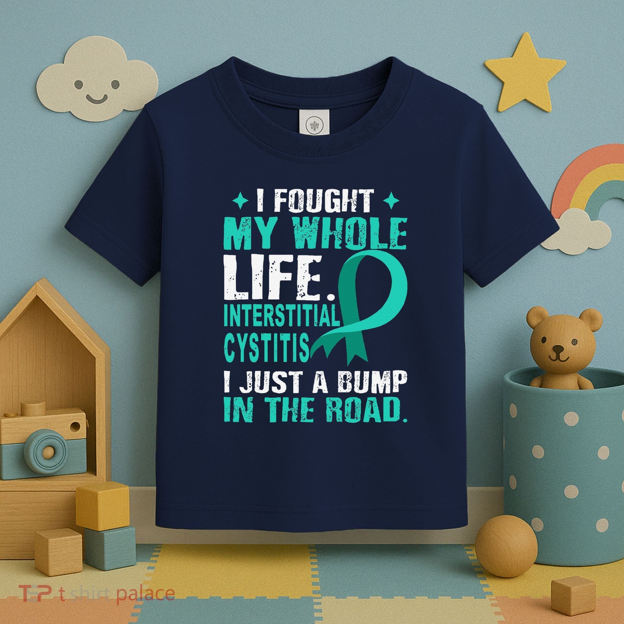 Interstitial Cystitis Awareness Teal Ribbon Support Family Toddler T-Shirt
