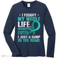 Interstitial Cystitis Awareness Teal Ribbon Support Family Women's Long Sleeve Shirt thumb 0