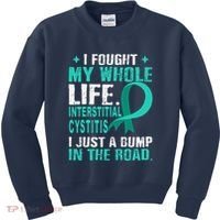 Interstitial Cystitis Awareness Teal Ribbon Support Family Kids Sweatshirt thumb 0