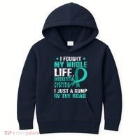 Interstitial Cystitis Awareness Teal Ribbon Support Family Kids Hoodie thumb 0