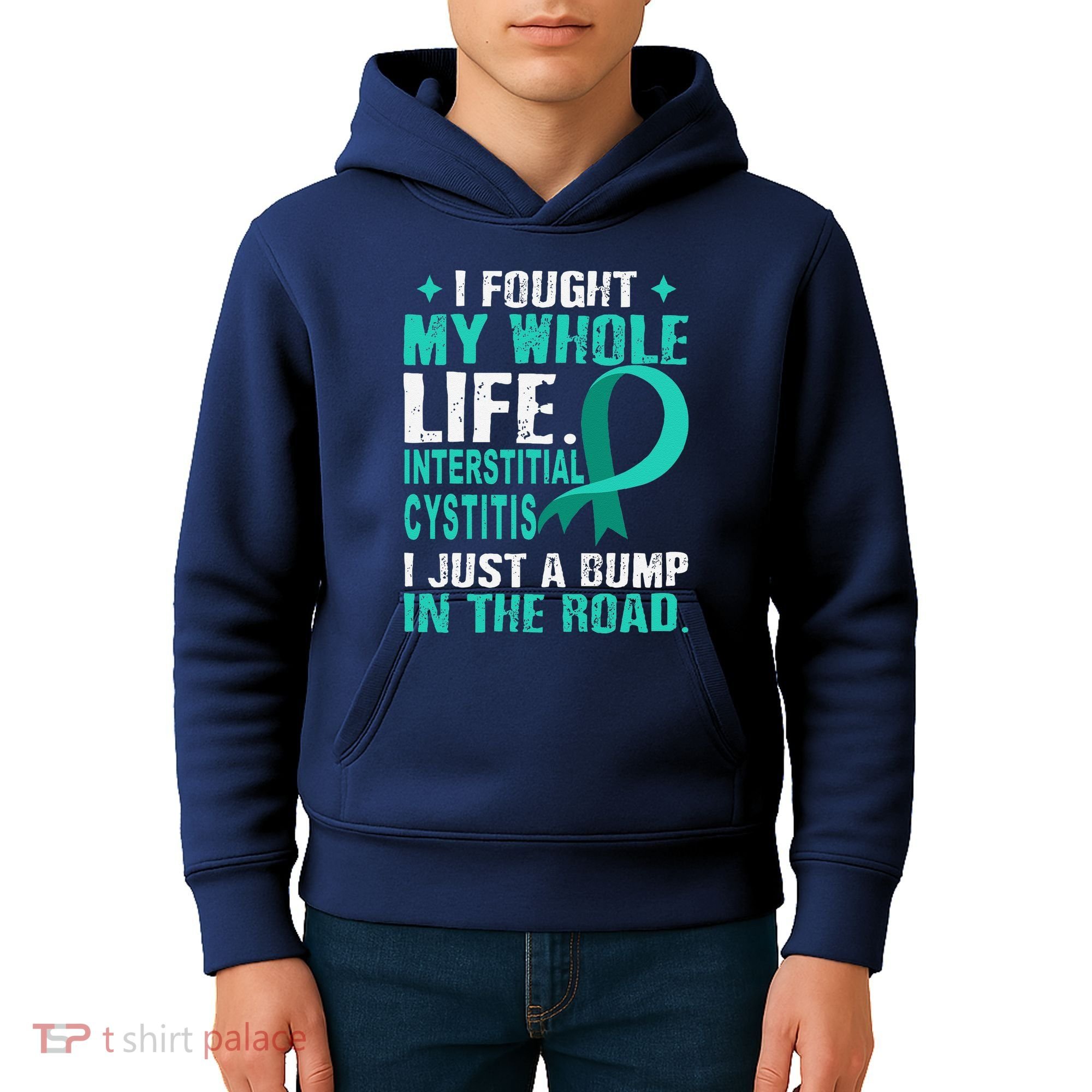Interstitial Cystitis Awareness Teal Ribbon Support Family Kids Hoodie
