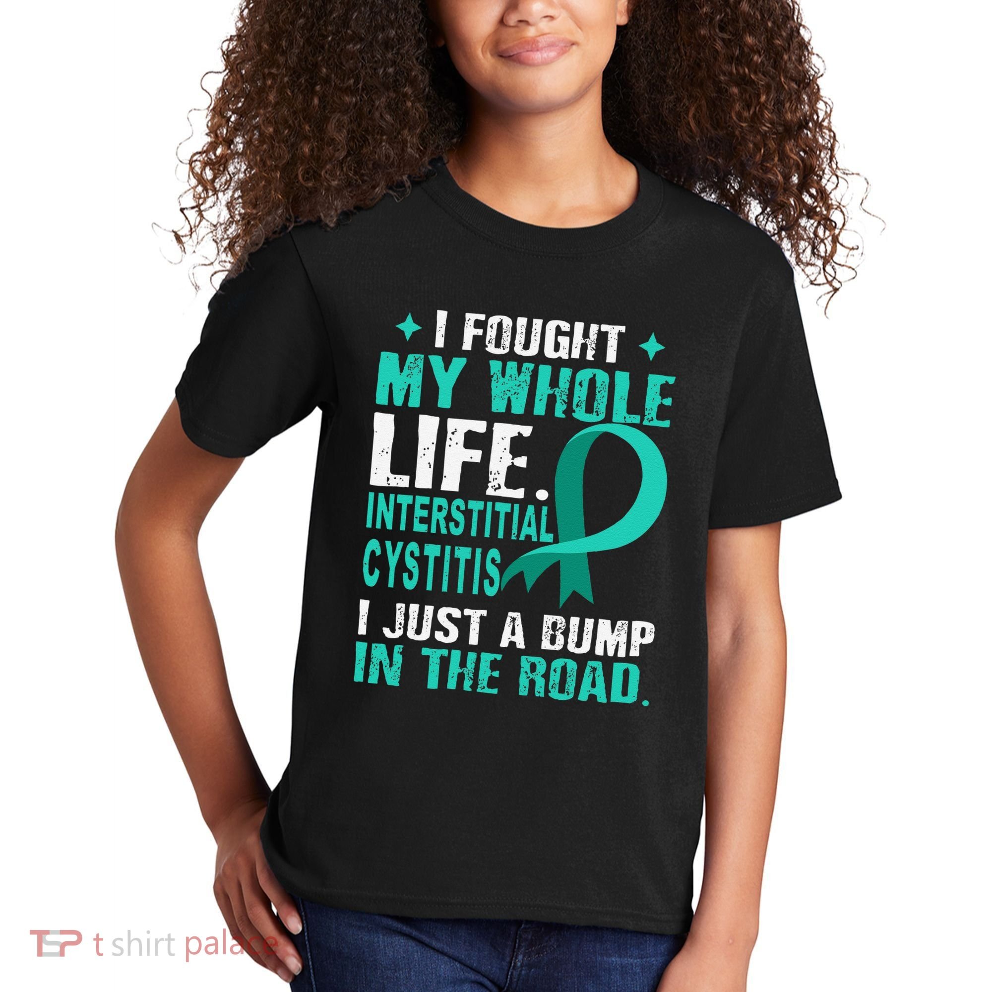 Interstitial Cystitis Awareness Teal Ribbon Support Family Kids T-Shirt