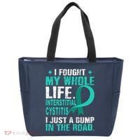Interstitial Cystitis Awareness Teal Ribbon Support Family Tote Bag thumb 0