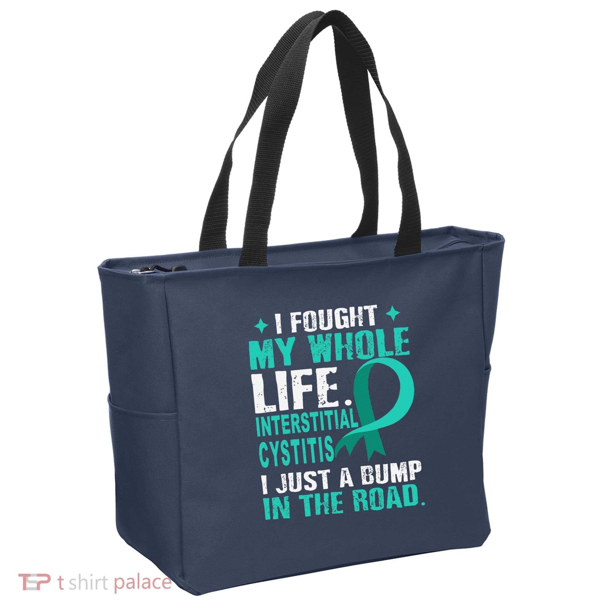 Interstitial Cystitis Awareness Teal Ribbon Support Family Tote Bag