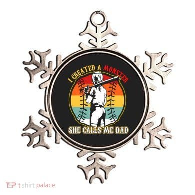 I Created A Monster She Call Me Dad Softball Baseball Lover Ornament