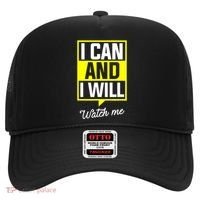I Can And I Will Watch Me Motivational Inspirational Quote Hat thumb 0