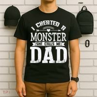 I Created A Monster She Calls Me Dad Fathers Day T-Shirt thumb 6