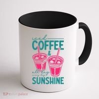Iced Coffee All Day Sunshine Summer Beach Coffee Mug thumb 1