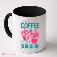 Iced Coffee All Day Sunshine Summer Beach Coffee Mug thumb 0